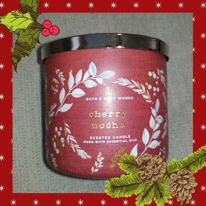 NEW🍒☕Cherry Mocha Scented 3 Wick Candle🍫🌲Bath & Body Works